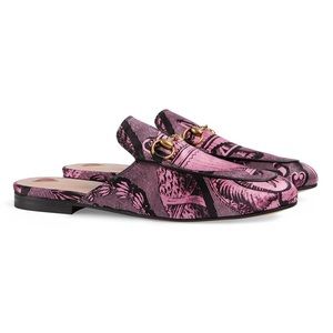Gucci Princetown Romain Print Mules/Slides